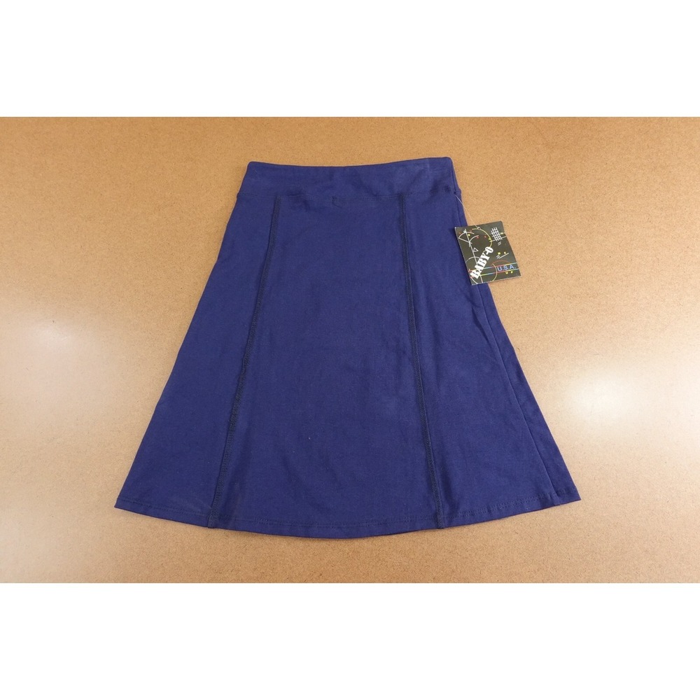 Baby O Girls Small (6/7) Navy Pull On Below the Knee Length A-Line Skirt NWT